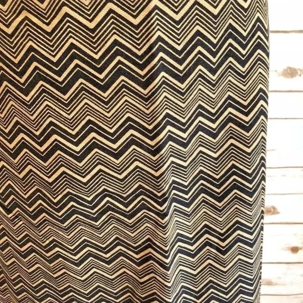 ANN TAYLOR LOFT Women Fully Lined Above the Knee Zig-Zag Brown Black Skirt Sz 6